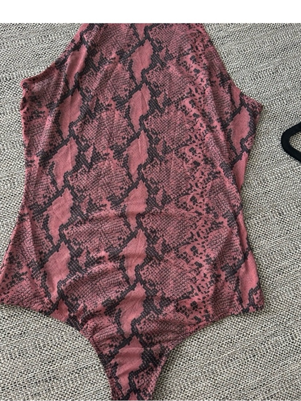 Windsor Mauve and Black Snake-Print Bodysuit